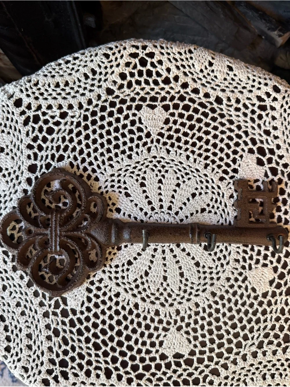 Rustic Cast Iron Key Wall Hook Entryway Decor